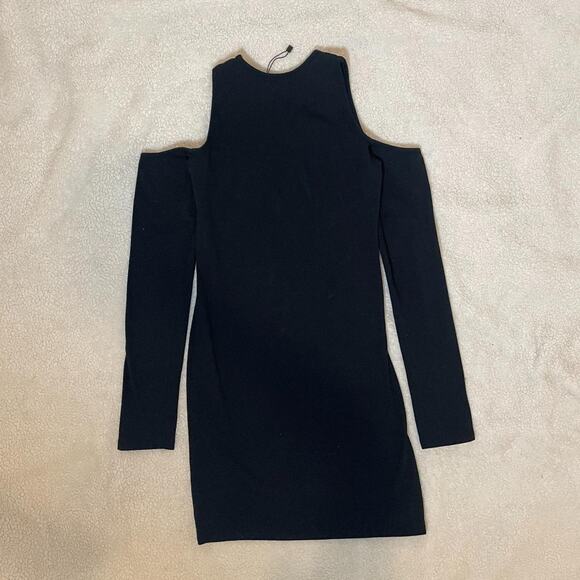 Black Off Shoulder Mini Dress - Picture 2 of 4